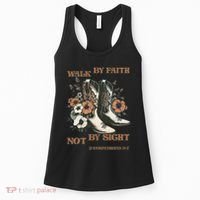 Faith We Walk By Faith Not By Sight Christian Women's Tank Top thumb 0