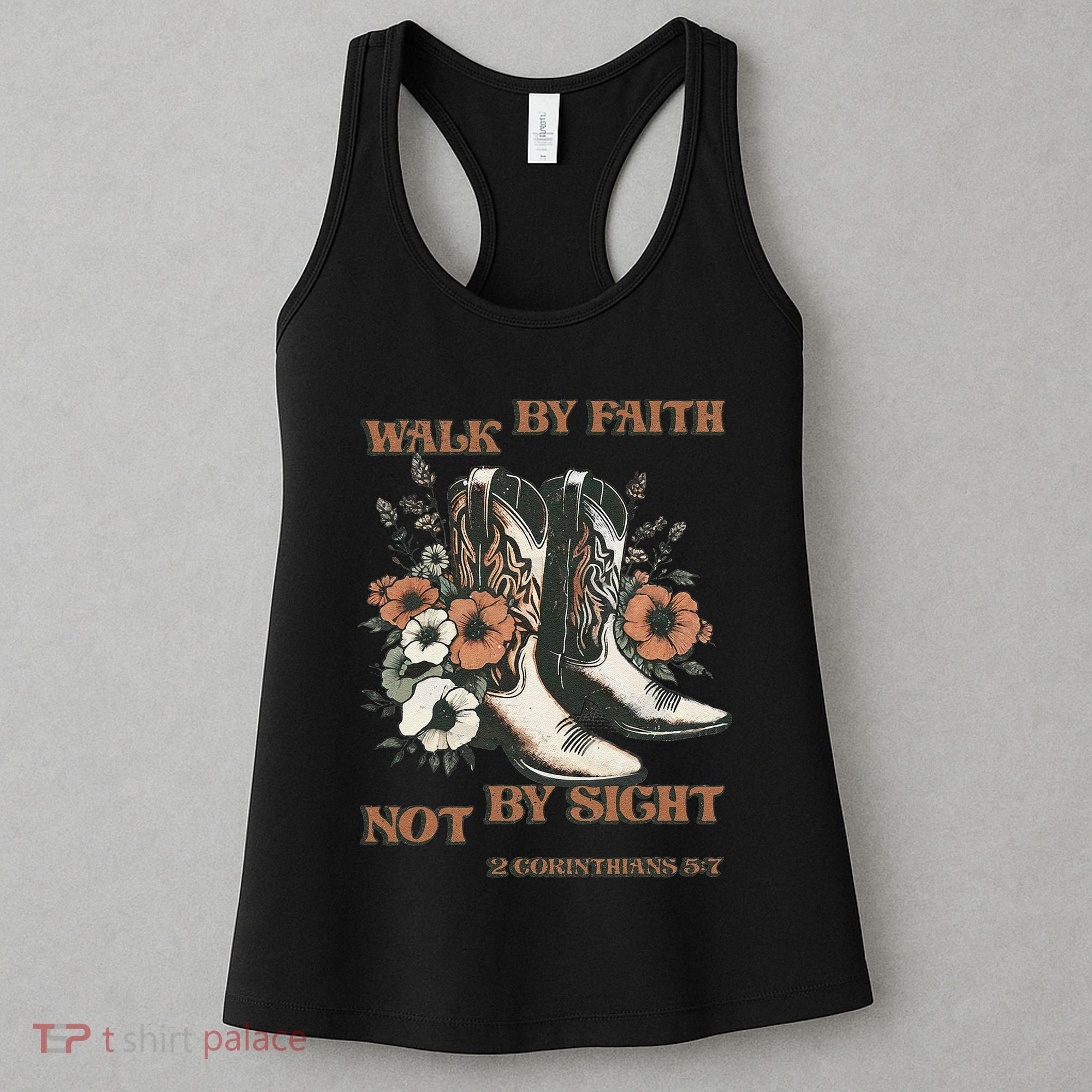 Faith We Walk By Faith Not By Sight Christian Women's Tank Top