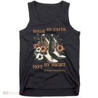 Faith We Walk By Faith Not By Sight Christian Tank Top thumb 0