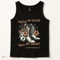 Faith We Walk By Faith Not By Sight Christian Tank Top thumb 2