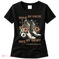 Faith We Walk By Faith Not By Sight Christian Women's T-Shirt thumb 0