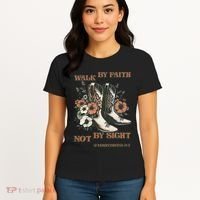 Faith We Walk By Faith Not By Sight Christian Women's T-Shirt thumb 4