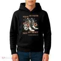 Faith We Walk By Faith Not By Sight Christian Kids Hoodie thumb 4
