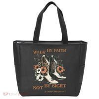 Faith We Walk By Faith Not By Sight Christian Tote Bag thumb 0