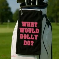 Funny What Would Dolly Do Golf Towel thumb 2