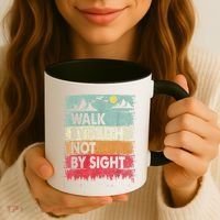 Faith We Walk By Faith Not By Sight Christian Coffee Mug thumb 3