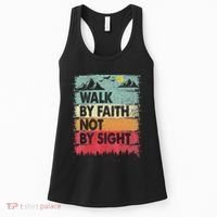 Faith We Walk By Faith Not By Sight Christian Women's Tank Top thumb 0
