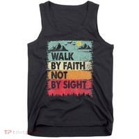 Faith We Walk By Faith Not By Sight Christian Tank Top thumb 0
