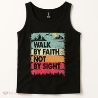 Faith We Walk By Faith Not By Sight Christian Tank Top thumb 2
