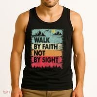 Faith We Walk By Faith Not By Sight Christian Tank Top thumb 3