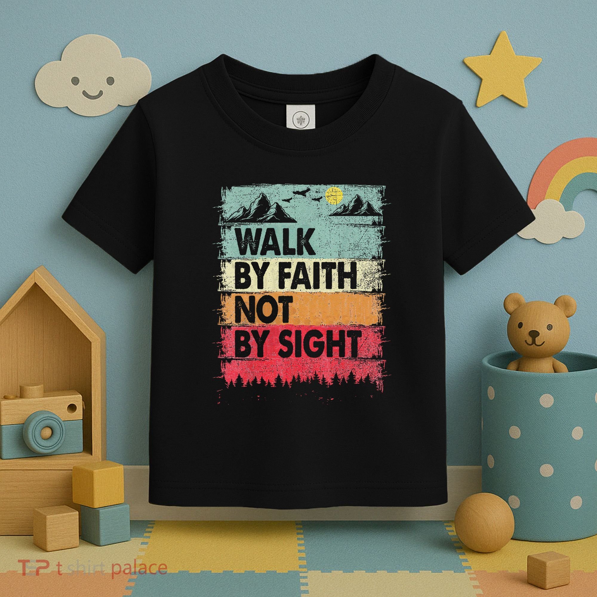 Faith We Walk By Faith Not By Sight Christian Toddler T-Shirt
