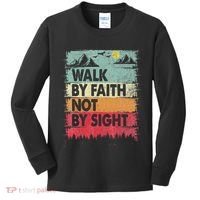 Faith We Walk By Faith Not By Sight Christian Kids Long Sleeve Shirt thumb 0