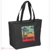 Faith We Walk By Faith Not By Sight Christian Tote Bag thumb 2