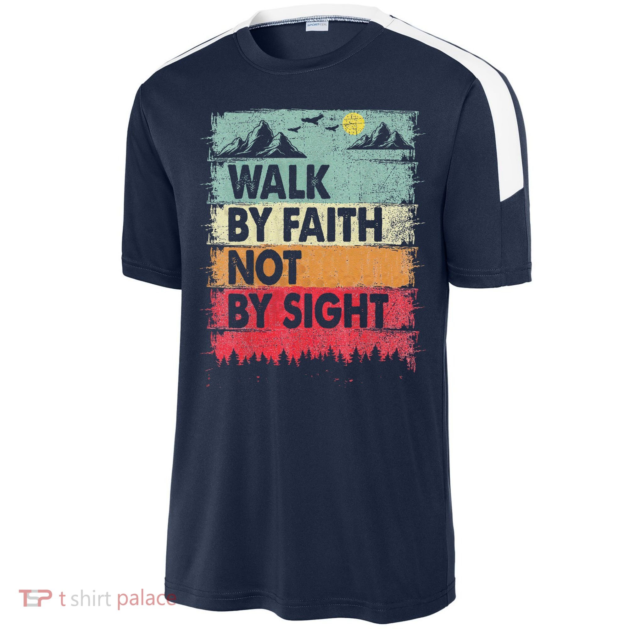 Faith We Walk By Faith Not By Sight Christian Sport-Tek Competitor United Soccer Jersey