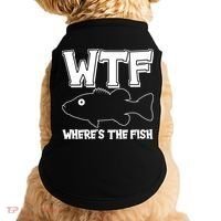 Funny WTF Wheres The Fish Doggie Tank thumb 0
