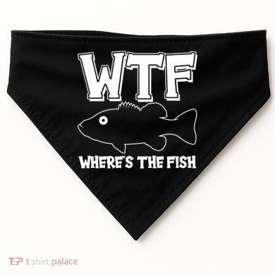 Funny WTF Wheres The Fish USA-Made Doggie Bandana