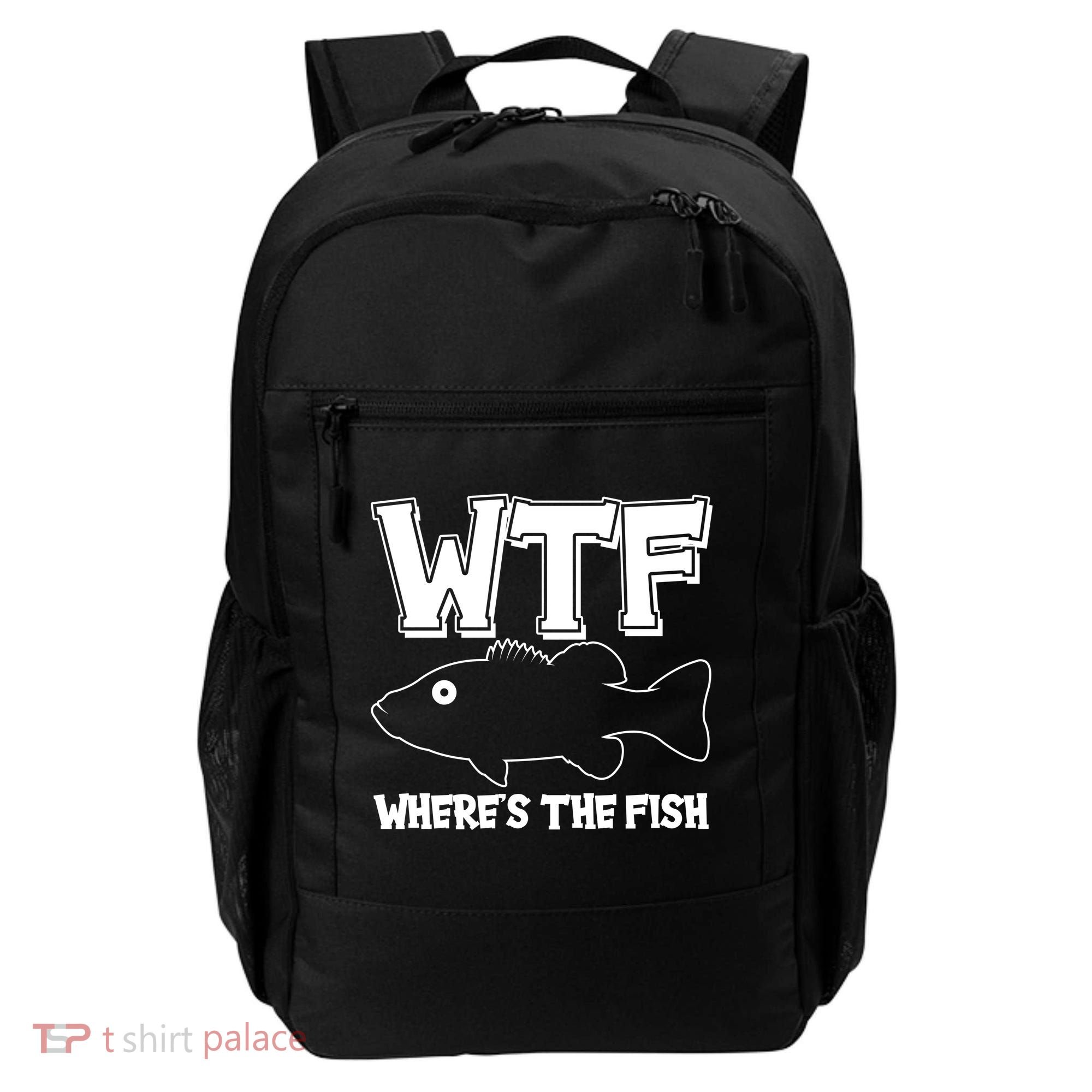 Funny WTF Wheres The Fish Backpack