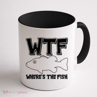 Funny WTF Wheres The Fish Coffee Mug thumb 1