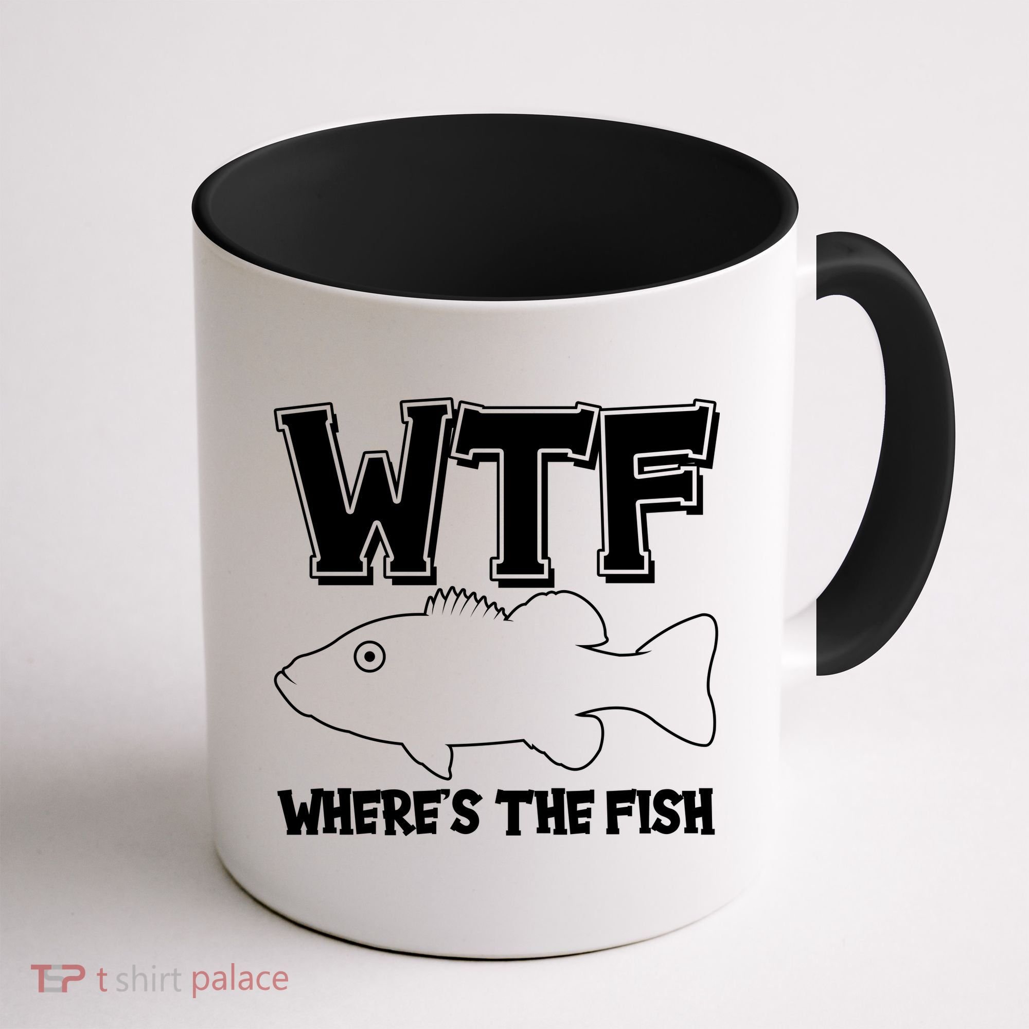 Funny WTF Wheres The Fish Coffee Mug