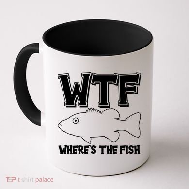 Funny WTF Wheres The Fish Coffee Mug