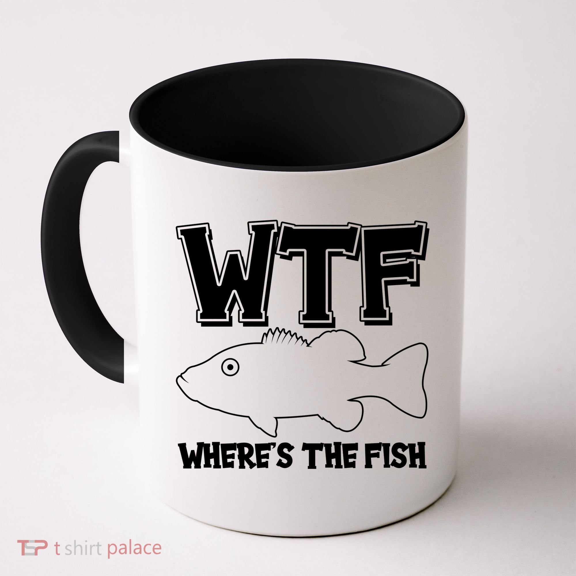 Funny WTF Wheres The Fish Coffee Mug