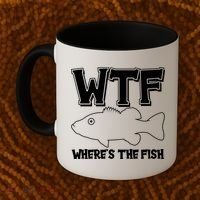 Funny WTF Wheres The Fish Coffee Mug thumb 2
