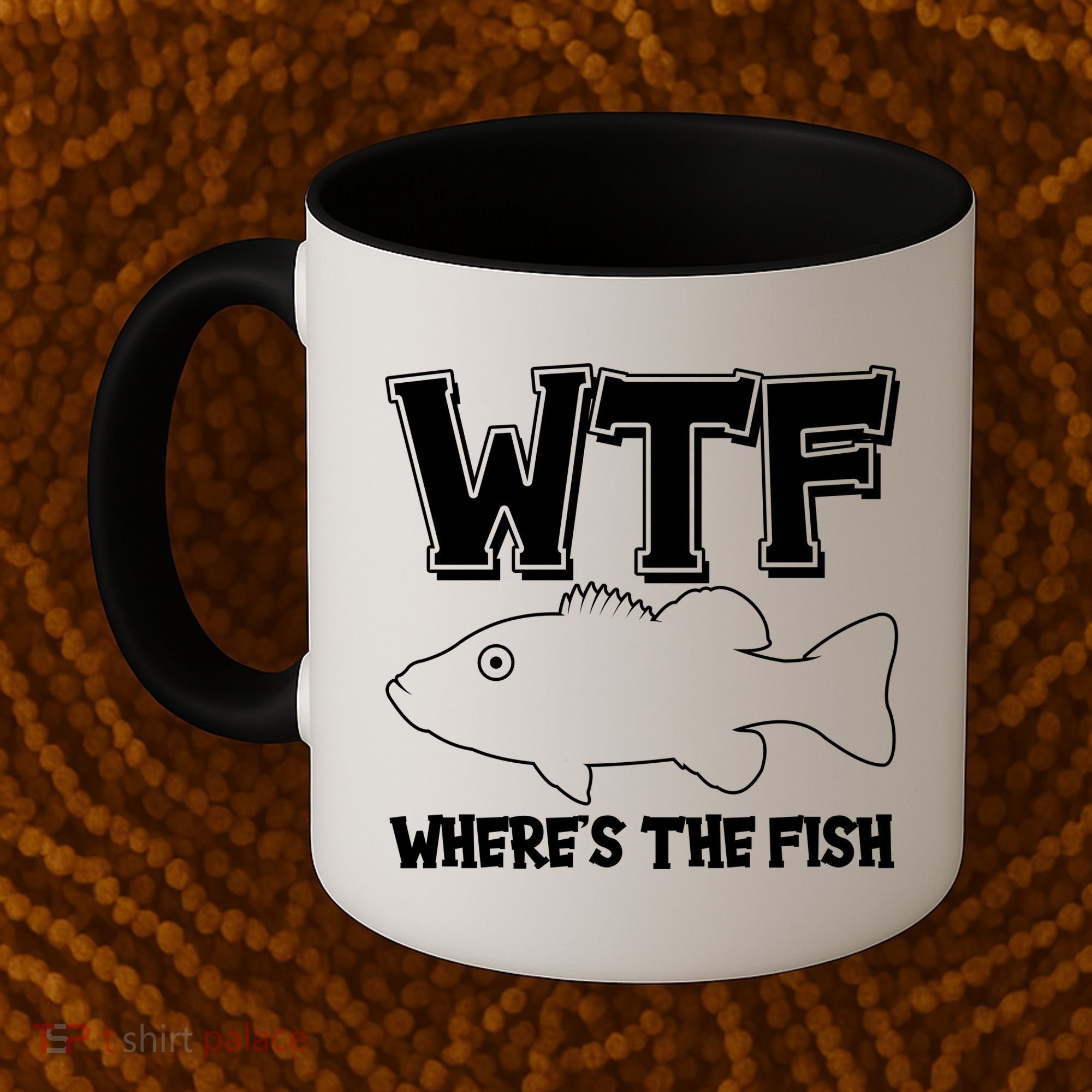 Funny WTF Wheres The Fish Coffee Mug