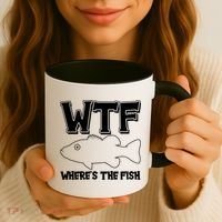 Funny WTF Wheres The Fish Coffee Mug thumb 3