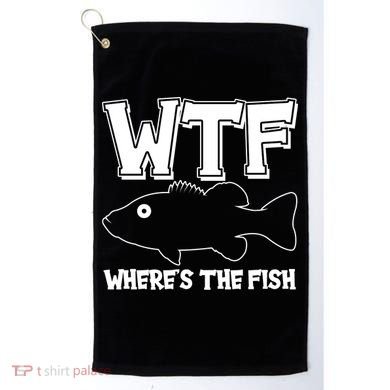 Funny WTF Wheres The Fish Golf Towel