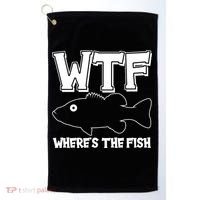 Funny WTF Wheres The Fish Golf Towel thumb 0