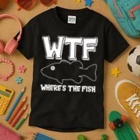 Funny WTF Wheres The Fish Kids T-Shirt thumb 3
