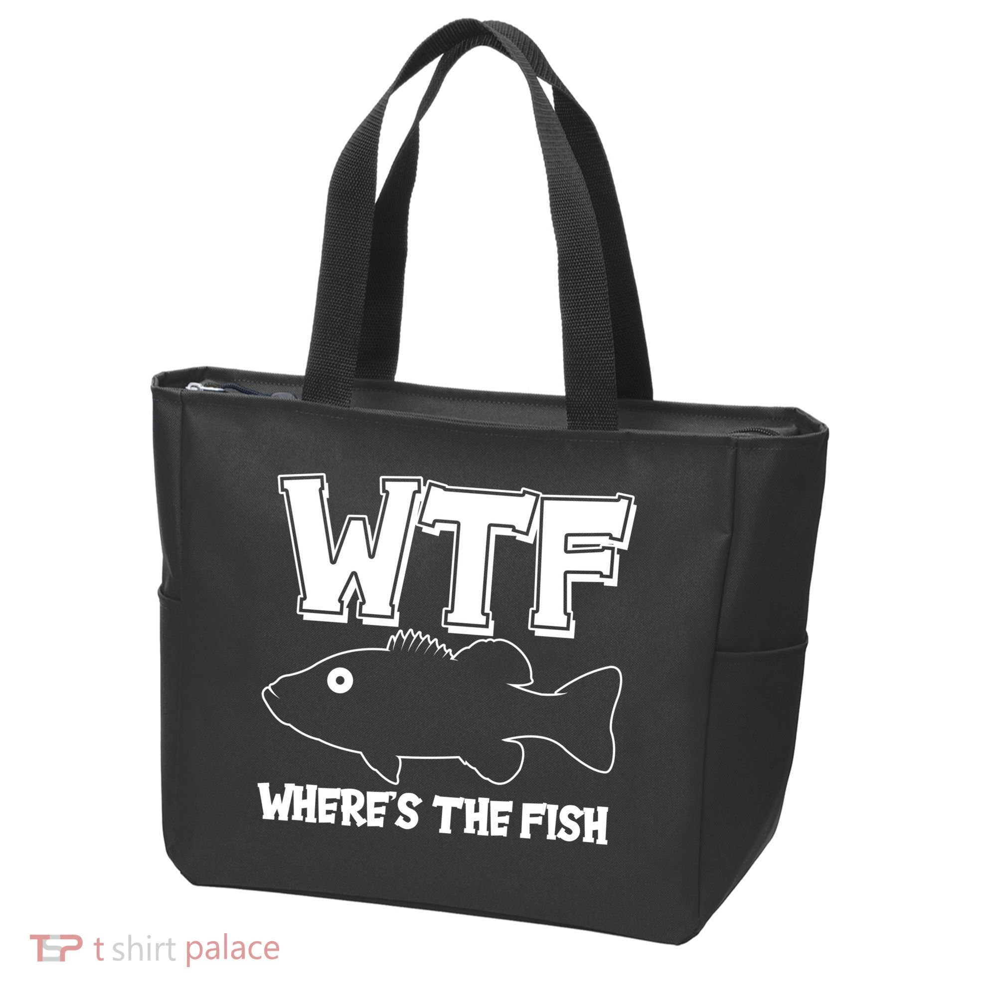 Funny WTF Wheres The Fish Tote Bag