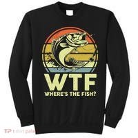 Fishing WTF Wheres The Fish Fisherman Funny Bass Dad Sweatshirt thumb 0