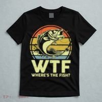 Fishing WTF Wheres The Fish Fisherman Funny Bass Dad T-Shirt thumb 5