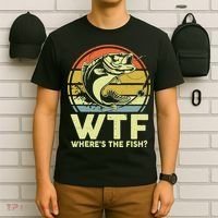 Fishing WTF Wheres The Fish Fisherman Funny Bass Dad T-Shirt thumb 6