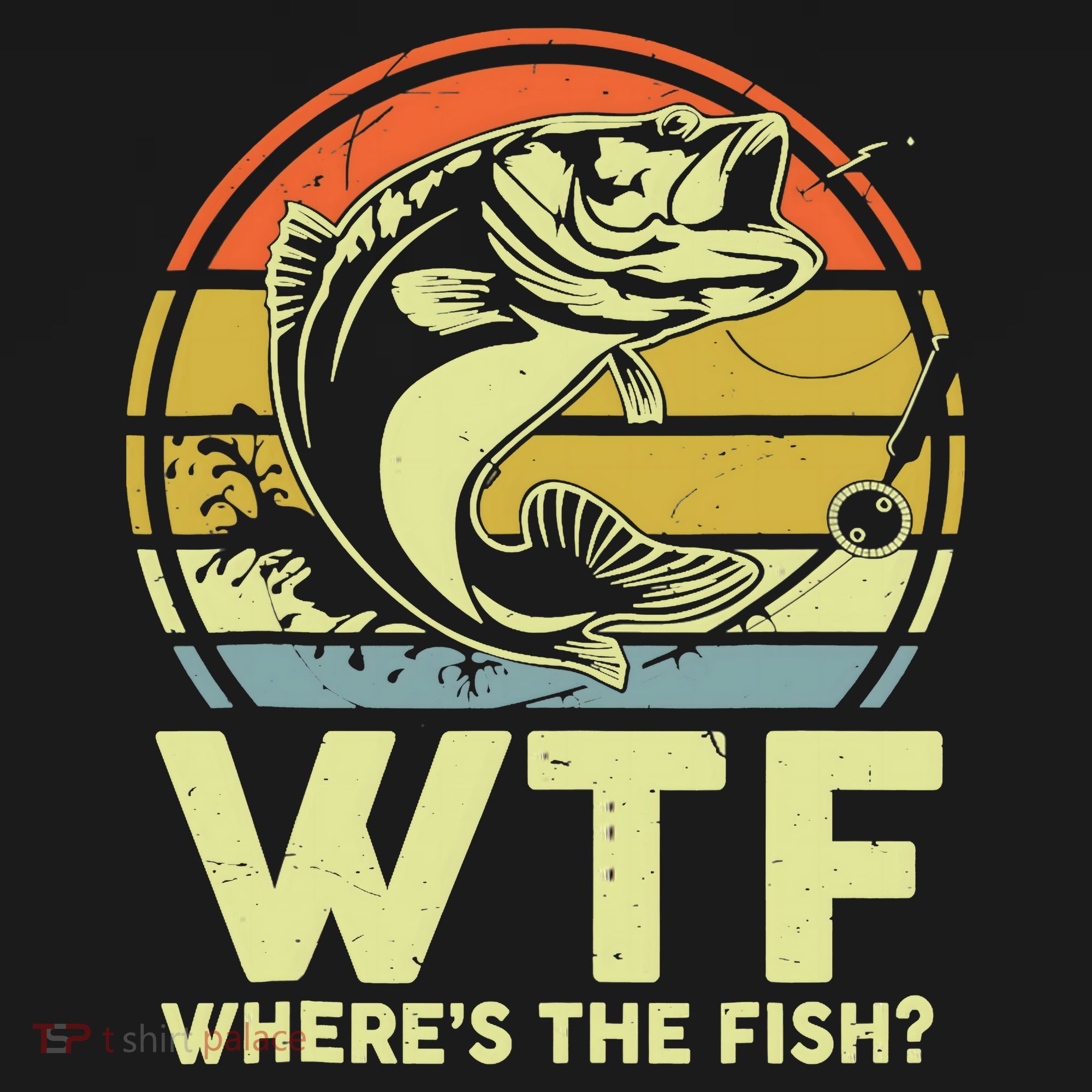 Fishing WTF Wheres The Fish Fisherman Funny Bass Dad Women's Tank Top