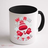 Festive Warm Winter Knit Hat And Gloves Coffee Mug thumb 1