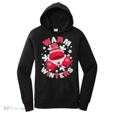 Festive Warm Winter Knit Hat And Gloves Women's Hoodie