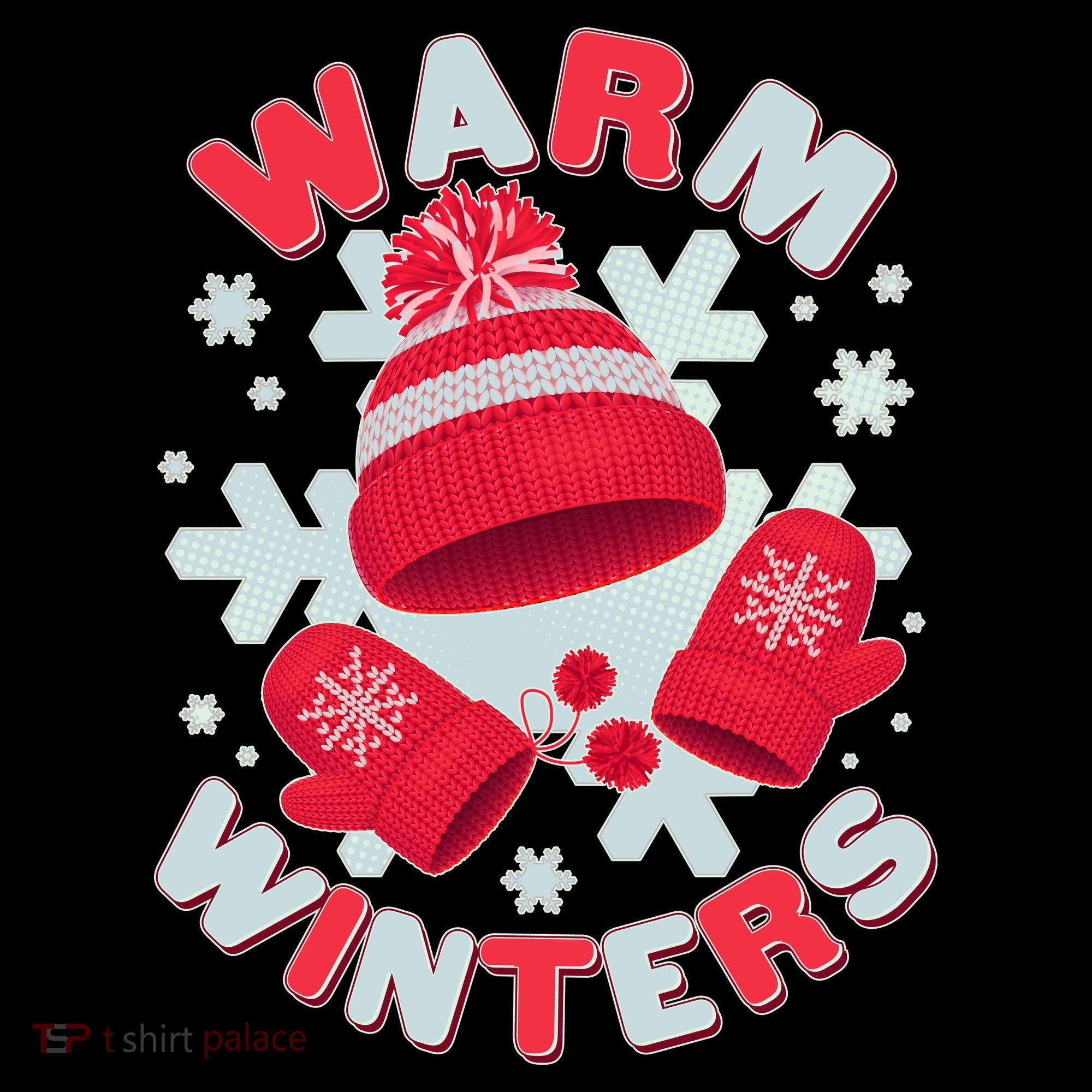 Festive Warm Winter Knit Hat And Gloves Women's Hoodie