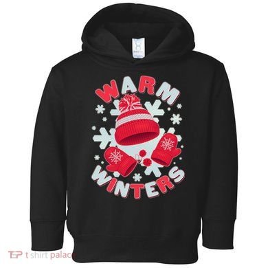 Festive Warm Winter Knit Hat And Gloves Toddler Hoodie