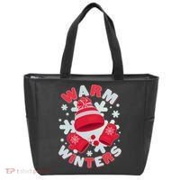 Festive Warm Winter Knit Hat And Gloves Tote Bag thumb 0