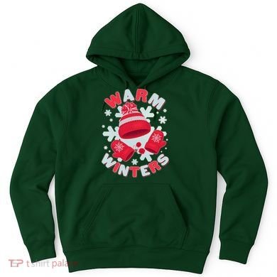Festive Warm Winter Knit Hat And Gloves Hoodie