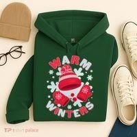Festive Warm Winter Knit Hat And Gloves Hoodie thumb 4