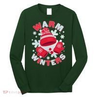 Festive Warm Winter Knit Hat And Gloves Long Sleeve Shirt thumb 0