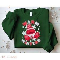 Festive Warm Winter Knit Hat And Gloves Sweatshirt thumb 2