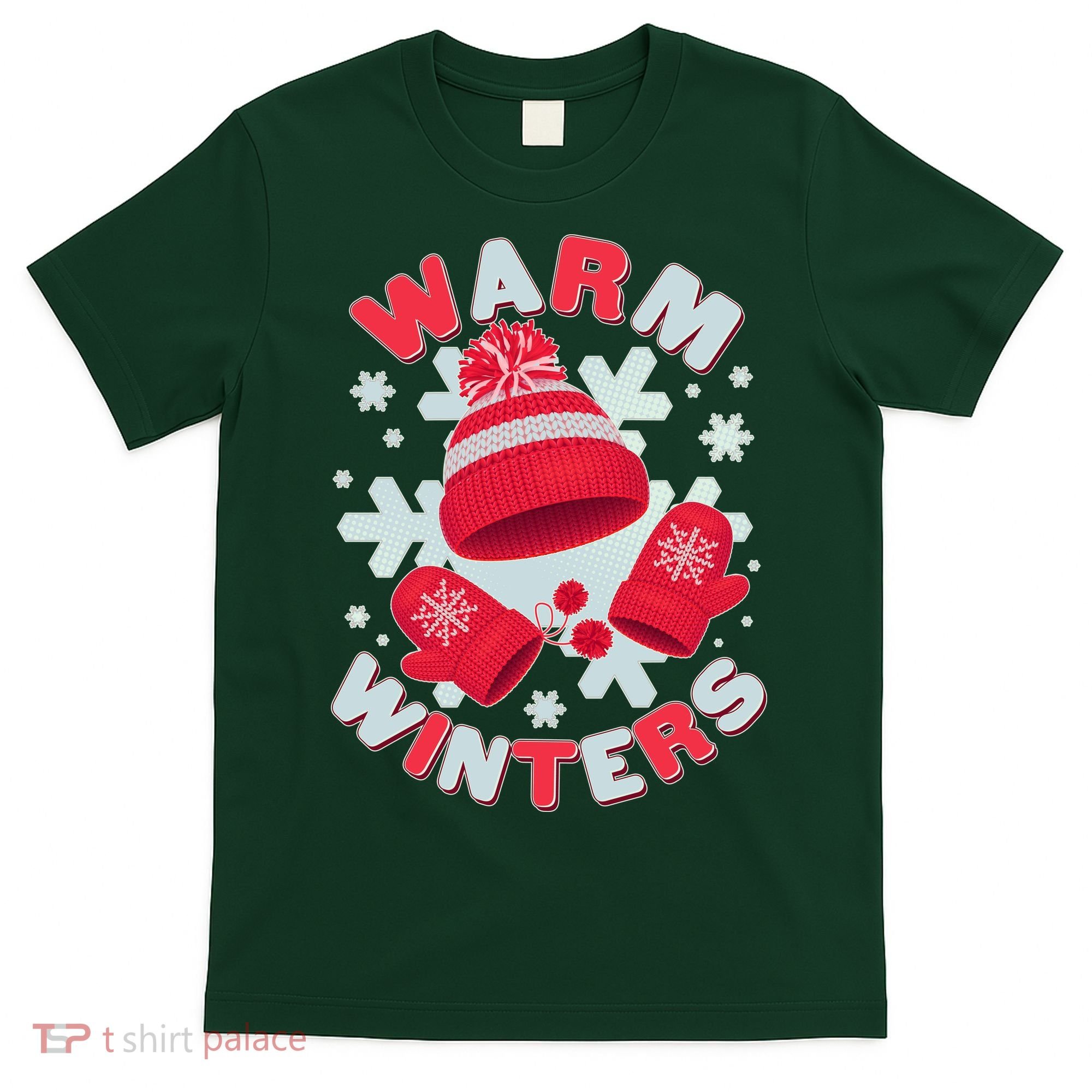 Festive Warm Winter Knit Hat And Gloves T-Shirt