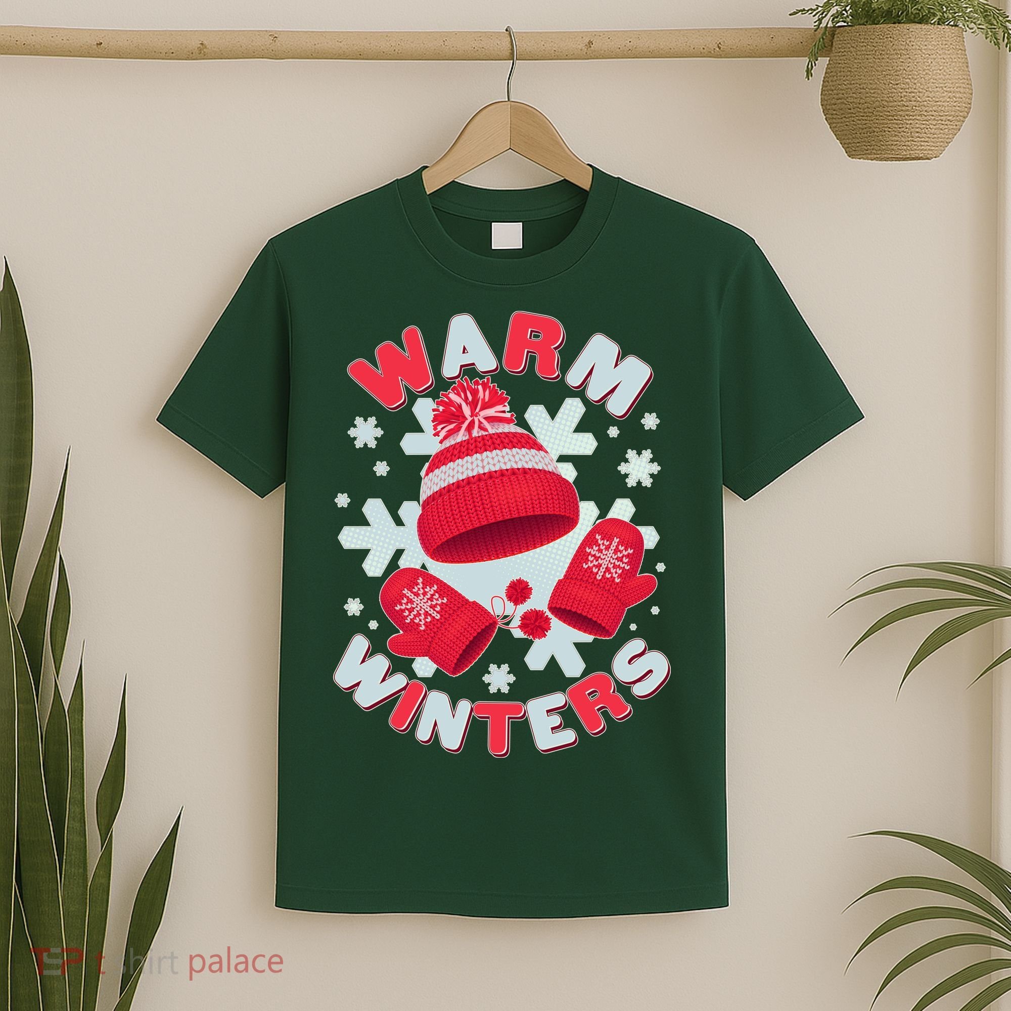 Festive Warm Winter Knit Hat And Gloves T-Shirt