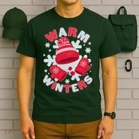 Festive Warm Winter Knit Hat And Gloves T-Shirt thumb 6