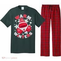 Festive Warm Winter Knit Hat And Gloves Pajama Set thumb 0