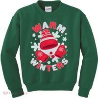 Festive Warm Winter Knit Hat And Gloves Kids Sweatshirt thumb 0
